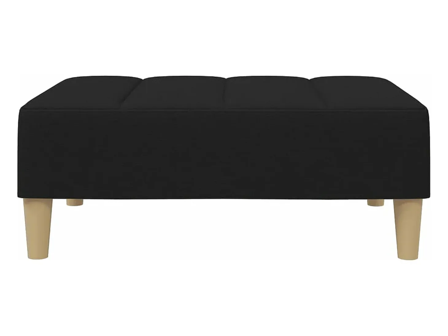 Sofá cama de 2 plazas con taburete tela negro
