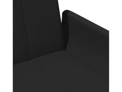 Sofá cama de 2 plazas con taburete tela negro