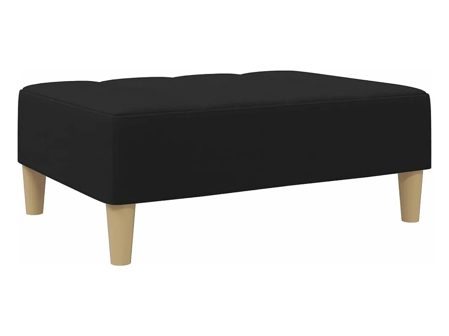 Sofá cama de 2 plazas con taburete tela negro