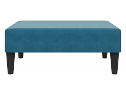Sofá cama de 2 plazas con taburete terciopelo azul