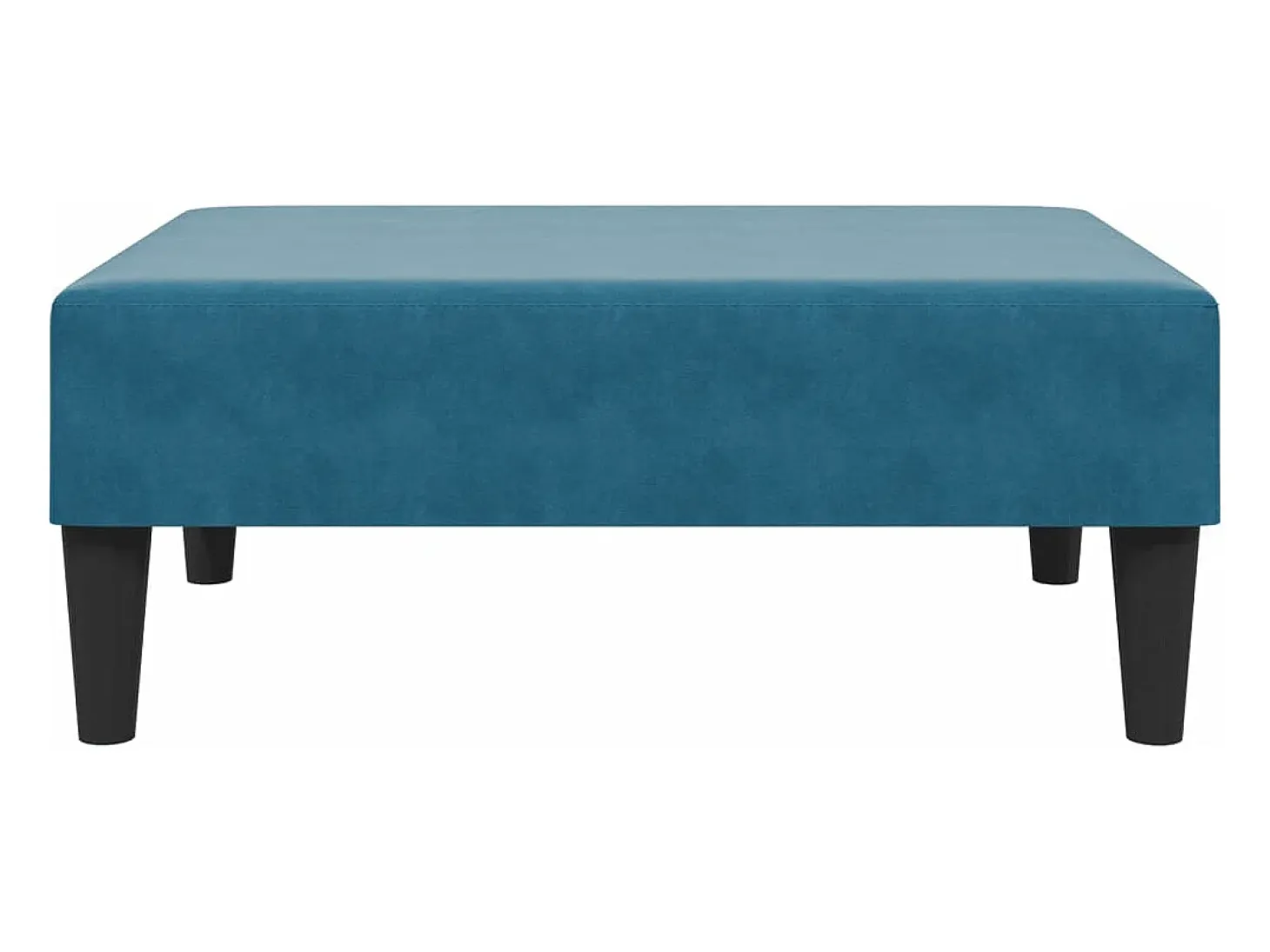 Sofá cama de 2 plazas con taburete terciopelo azul