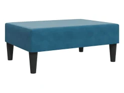 Sofá cama de 2 plazas con taburete terciopelo azul