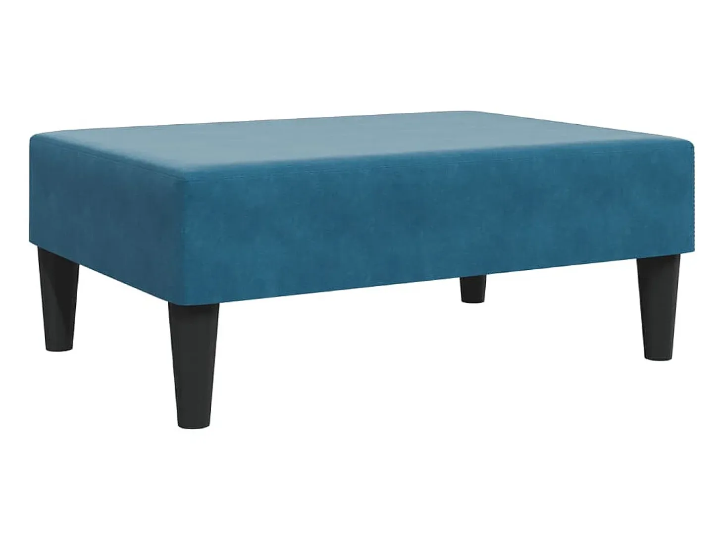 Sofá cama de 2 plazas con taburete terciopelo azul