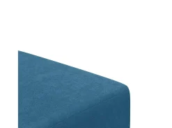 Sofá cama de 2 plazas con taburete terciopelo azul