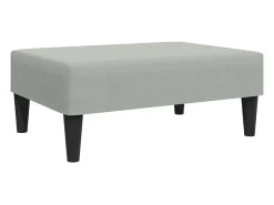 Sofá cama de 2 plazas con taburete terciopelo gris claro