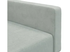 Sofá cama de 2 plazas con taburete terciopelo gris claro