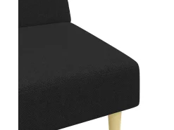 Sofá cama de 2 plazas con taburete tela negro