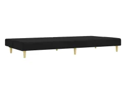 Sofá cama de 2 plazas con taburete tela negro