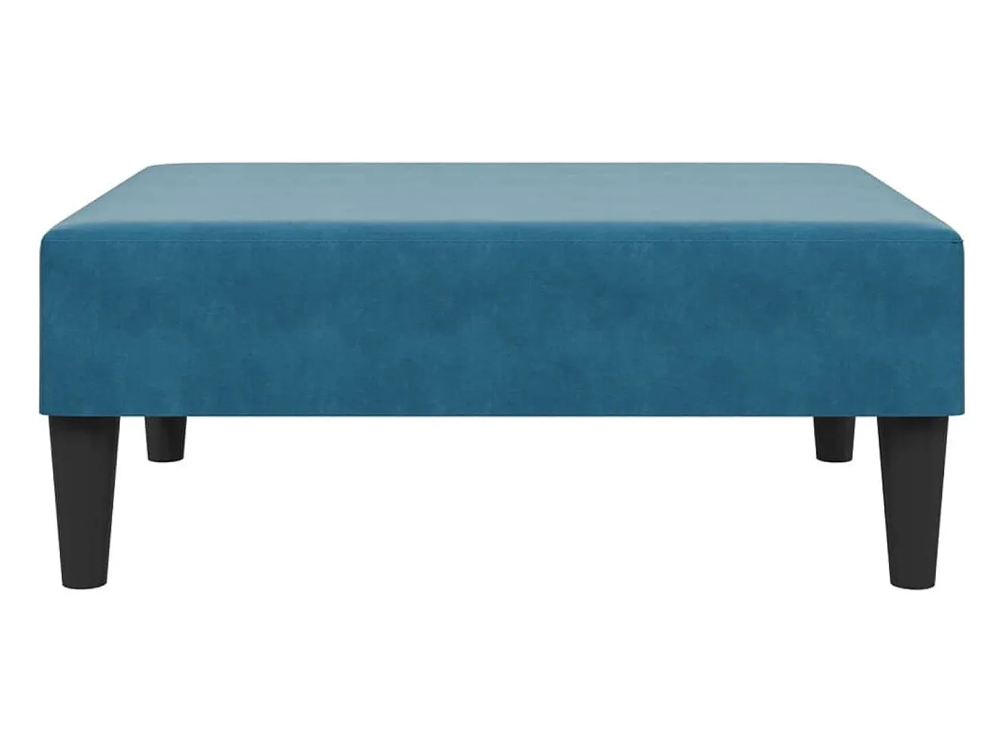 Sofá cama de 2 plazas con taburete terciopelo azul