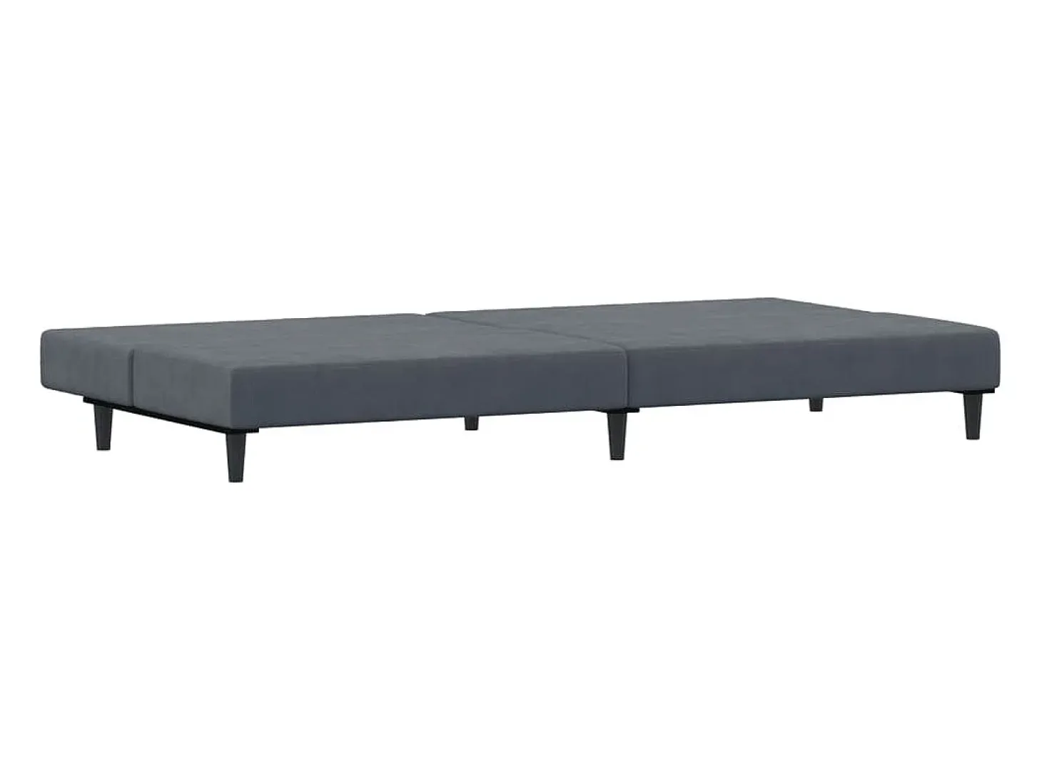 Sofá cama de 2 plazas con taburete terciopelo gris oscuro