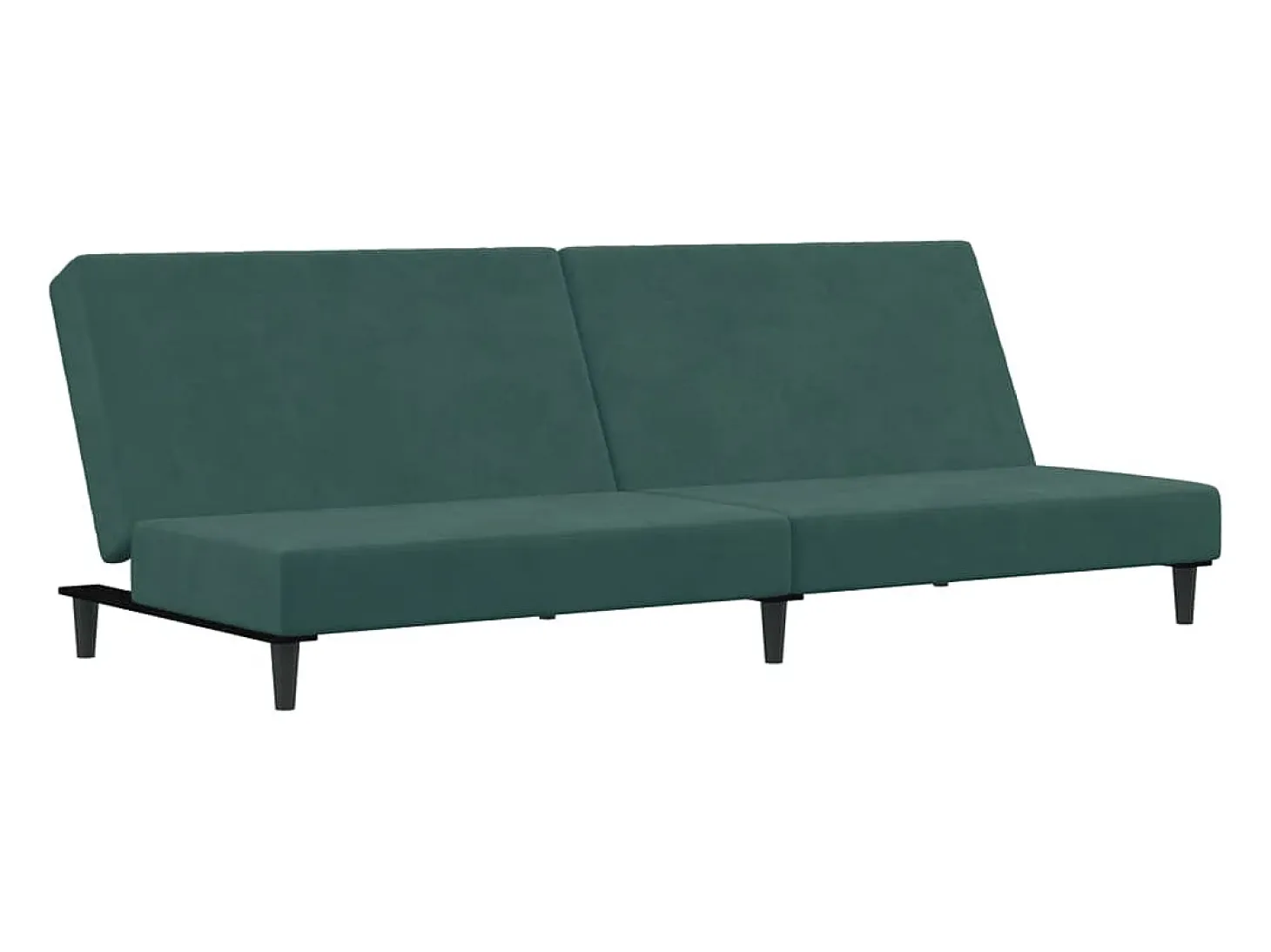 Sofá cama de 2 plazas con taburete terciopelo verde oscuro ES688664
