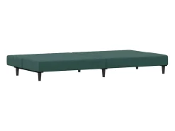Sofá cama de 2 plazas con taburete terciopelo verde oscuro ES688664