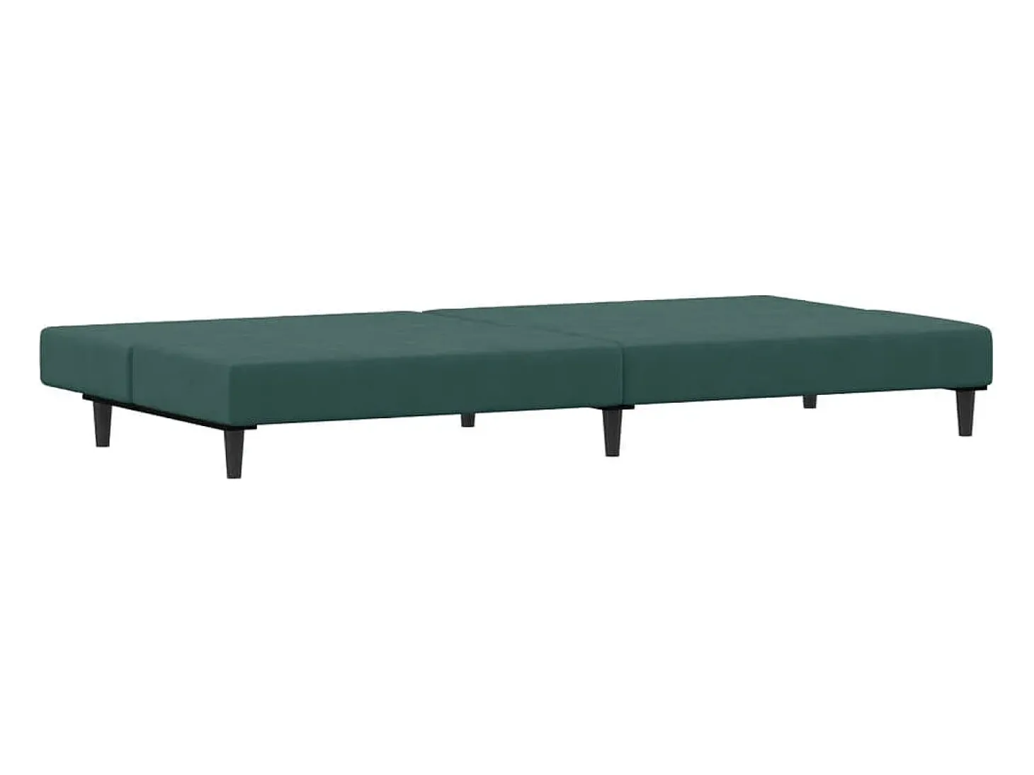 Sofá cama de 2 plazas con taburete terciopelo verde oscuro ES688664