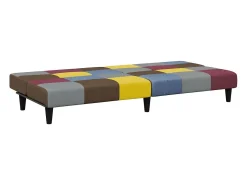 Sofá cama de 2 plazas con taburete tela Patchwork