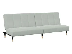 Sofá cama de 2 plazas con taburete terciopelo gris claro