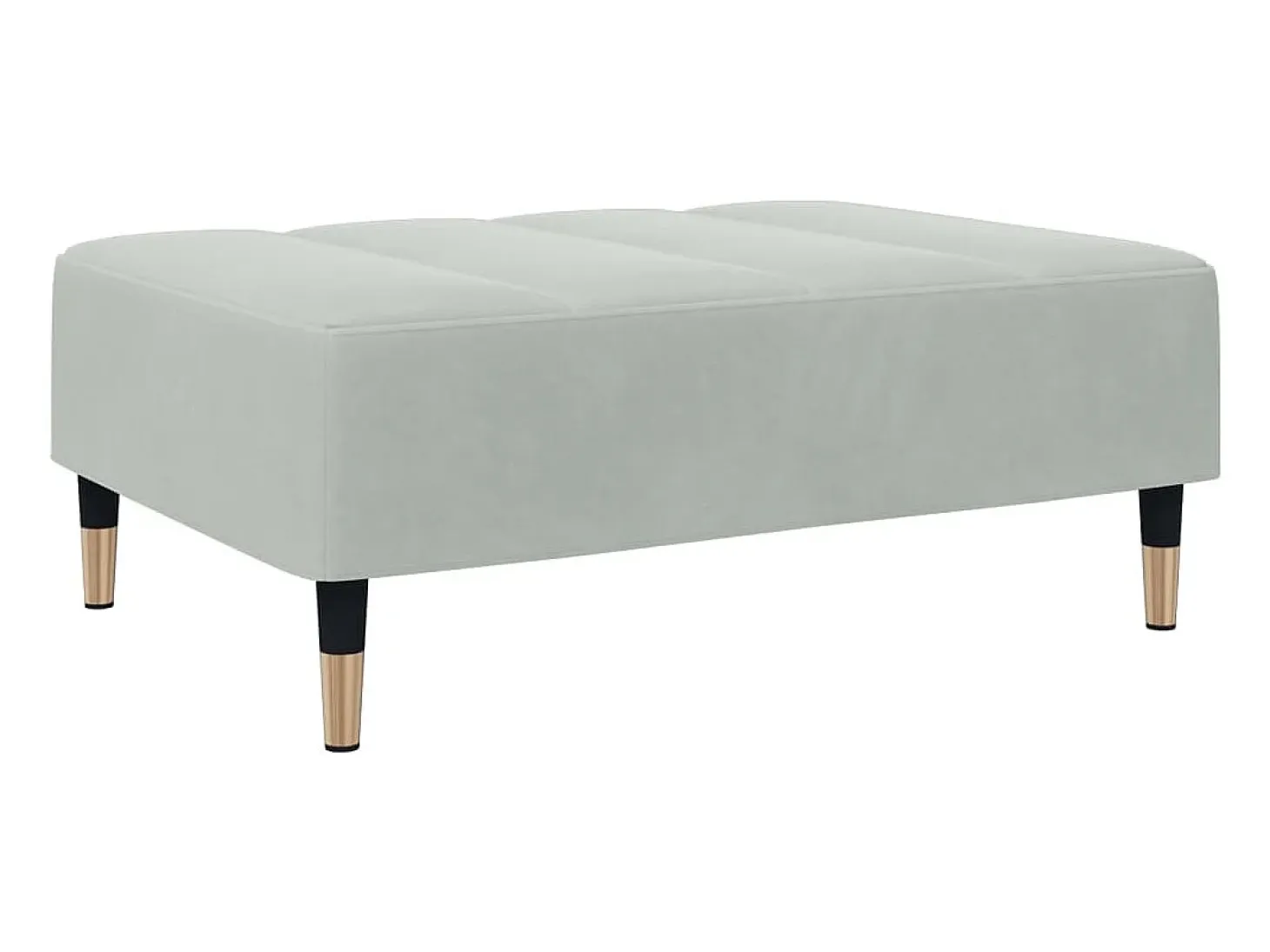 Sofá cama de 2 plazas con taburete terciopelo gris claro