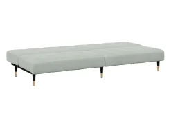 Sofá cama de 2 plazas con taburete terciopelo gris claro