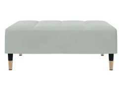 Sofá cama de 2 plazas con taburete terciopelo gris claro