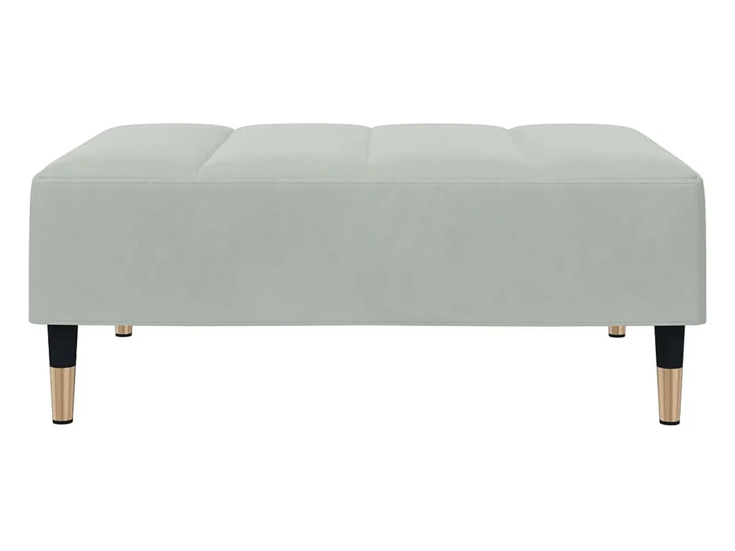 Sofá cama de 2 plazas con taburete terciopelo gris claro