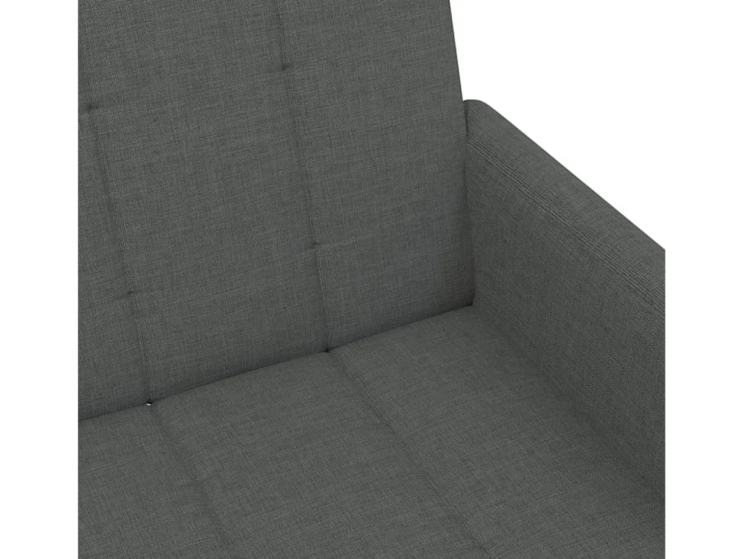 Sofá cama de 2 plazas con taburete tela gris oscuro