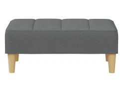 Sofá cama de 2 plazas con taburete tela gris oscuro