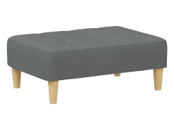 Sofá cama de 2 plazas con taburete tela gris oscuro