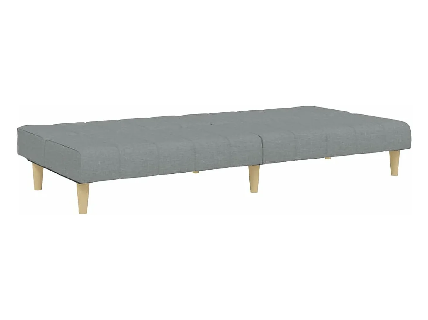 Sofá cama de 2 plazas con taburete tela gris claro