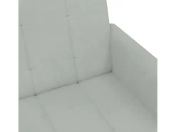 Sofá cama de 2 plazas con taburete terciopelo gris claro