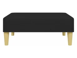 Sofá cama de 2 plazas con taburete tela negro