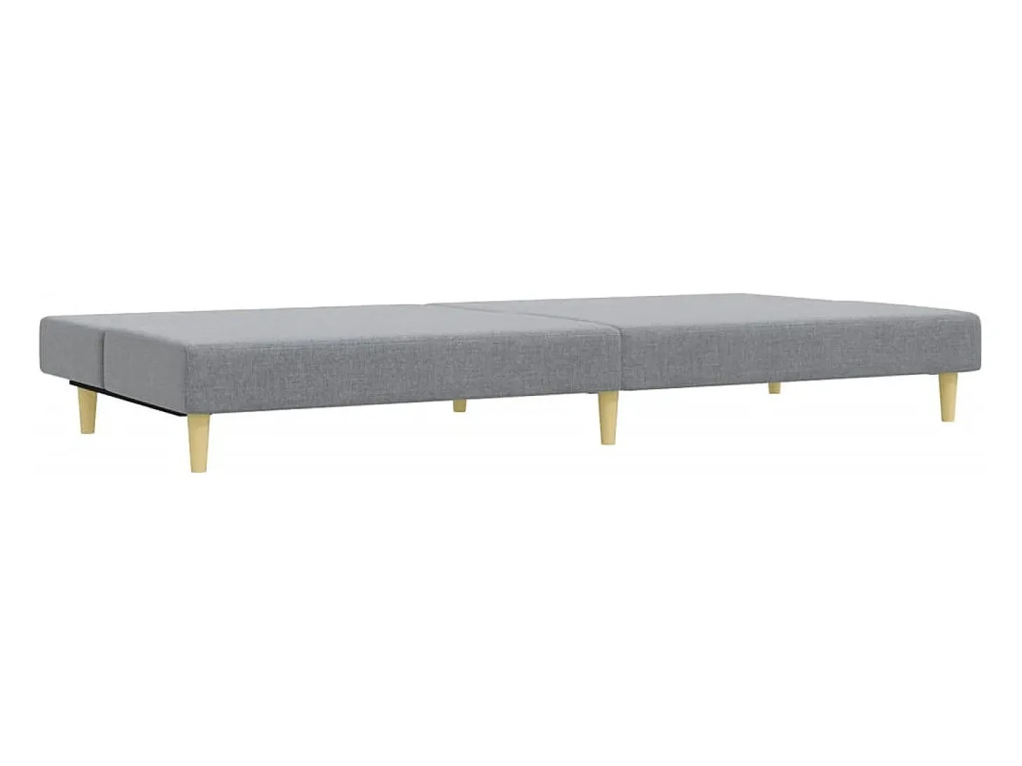 Sofá cama de 2 plazas con taburete tela gris claro