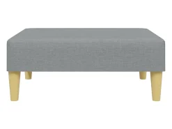 Sofá cama de 2 plazas con taburete tela gris claro