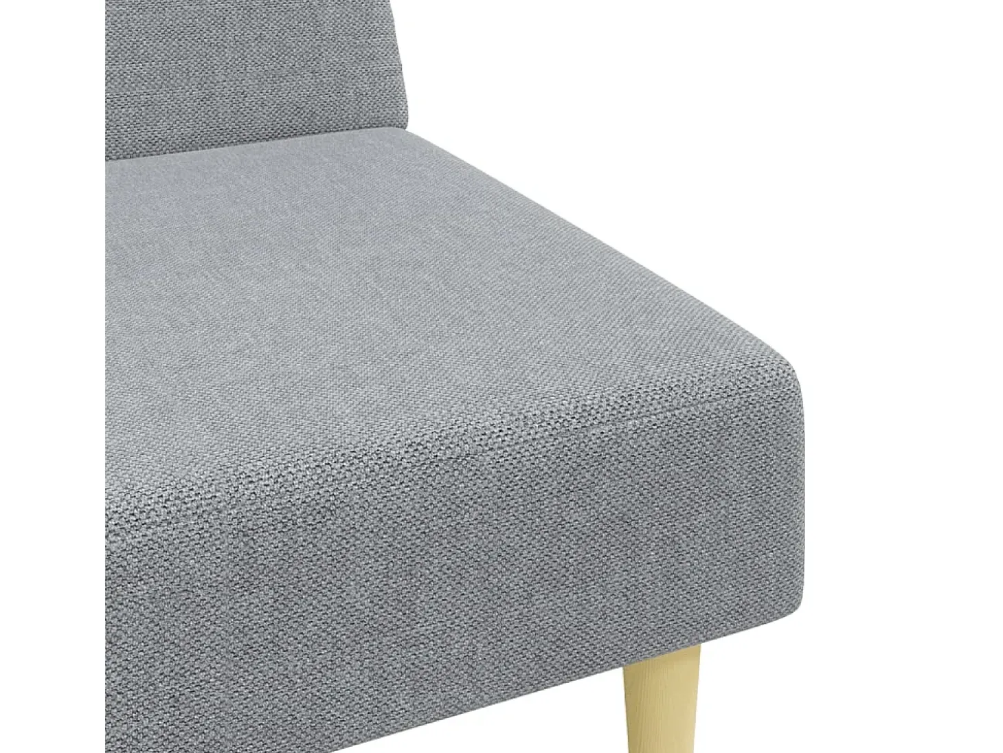 Sofá cama de 2 plazas con taburete tela gris claro