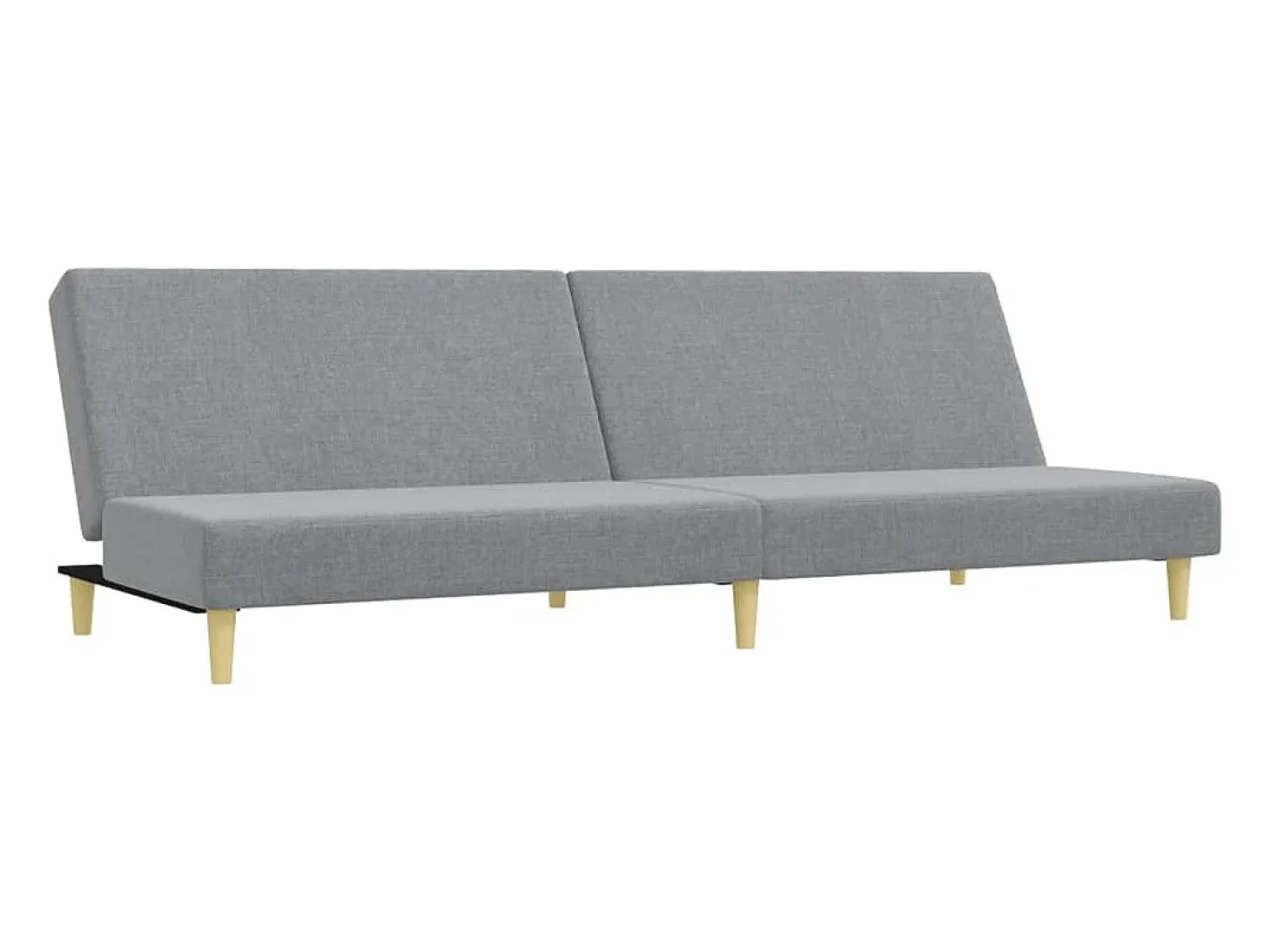 Sofá cama de 2 plazas con taburete tela gris claro