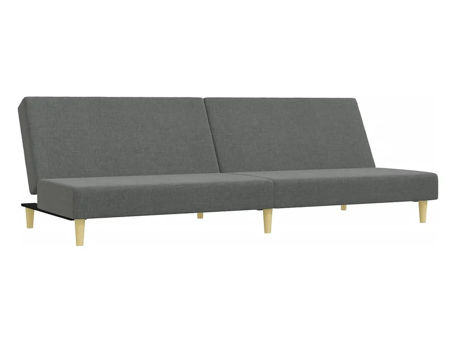 Sofá cama de 2 plazas con taburete tela gris oscuro
