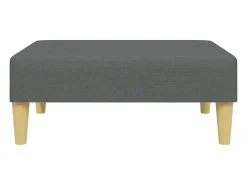 Sofá cama de 2 plazas con taburete tela gris oscuro