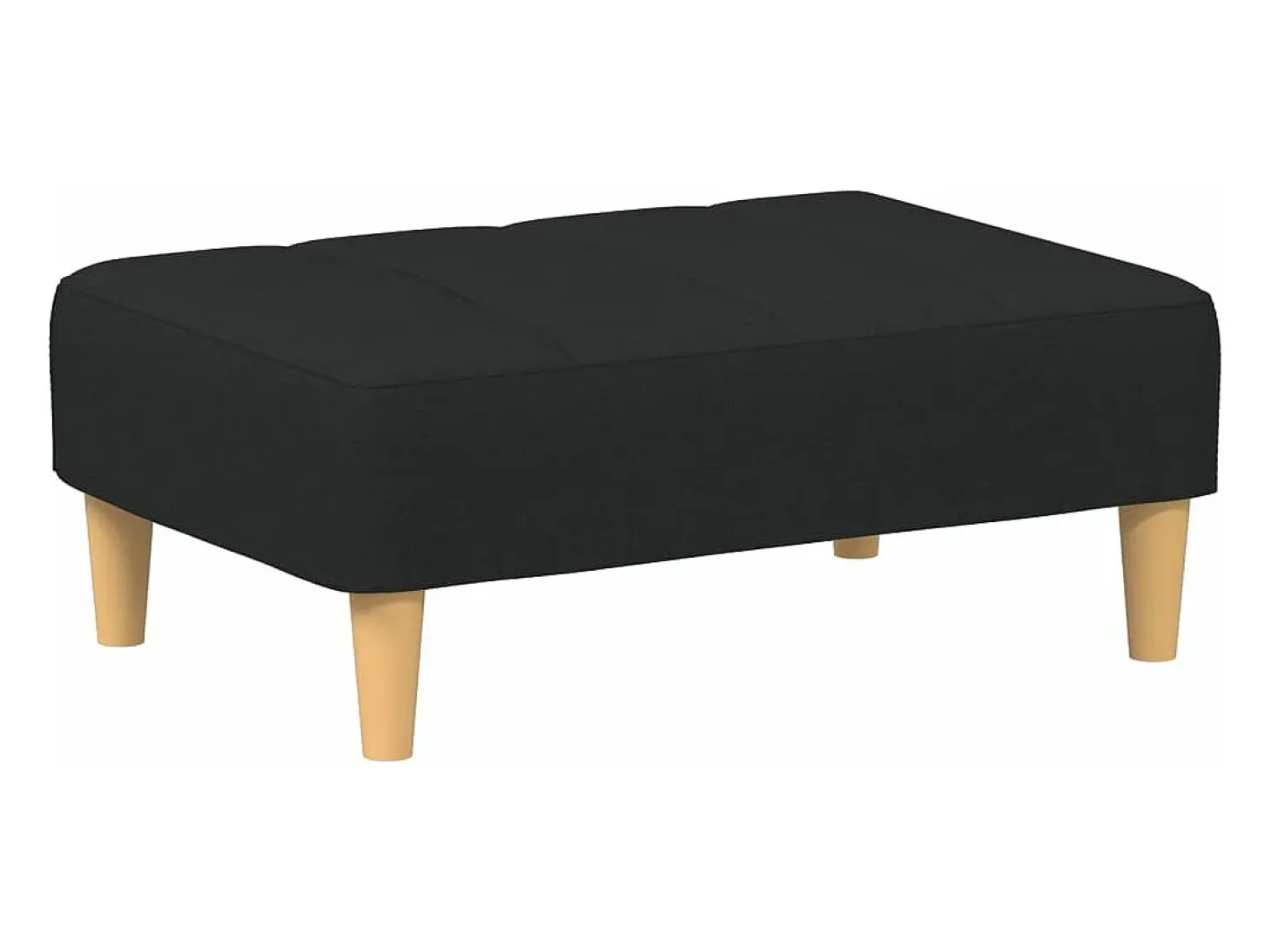 Sofá cama de 2 plazas con taburete tela negro