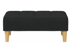 Sofá cama de 2 plazas con taburete tela negro