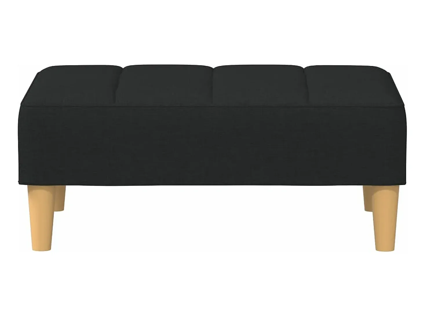 Sofá cama de 2 plazas con taburete tela negro