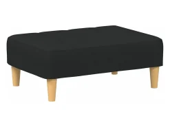 Sofá cama de 2 plazas con taburete tela negro