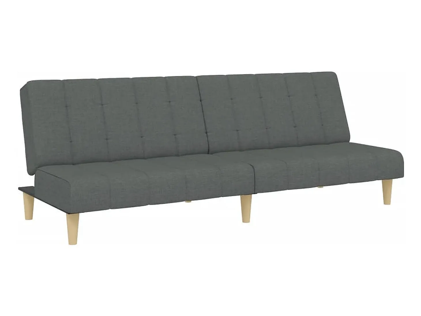 Sofá cama de 2 plazas con taburete tela gris oscuro