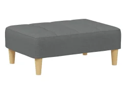 Sofá cama de 2 plazas con taburete tela gris oscuro