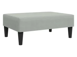 Sofá cama de 2 plazas con taburete terciopelo gris claro