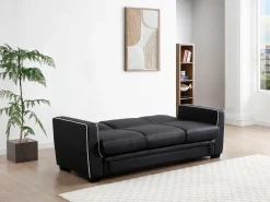 Sofá cama de 3 plazas convertible en cama NATY - Negro