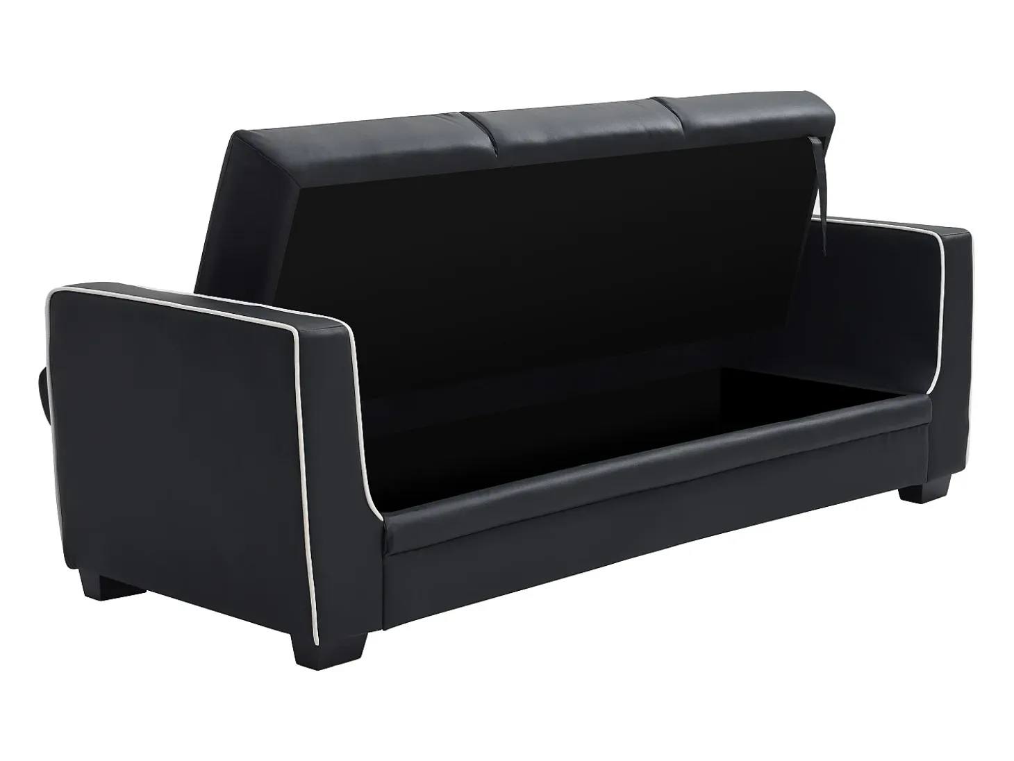 Sofá cama de 3 plazas convertible en cama NATY - Negro