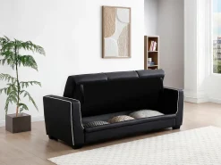 Sofá cama de 3 plazas convertible en cama NATY - Negro