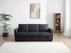 Sofá cama de 3 plazas convertible en cama NATY - Negro