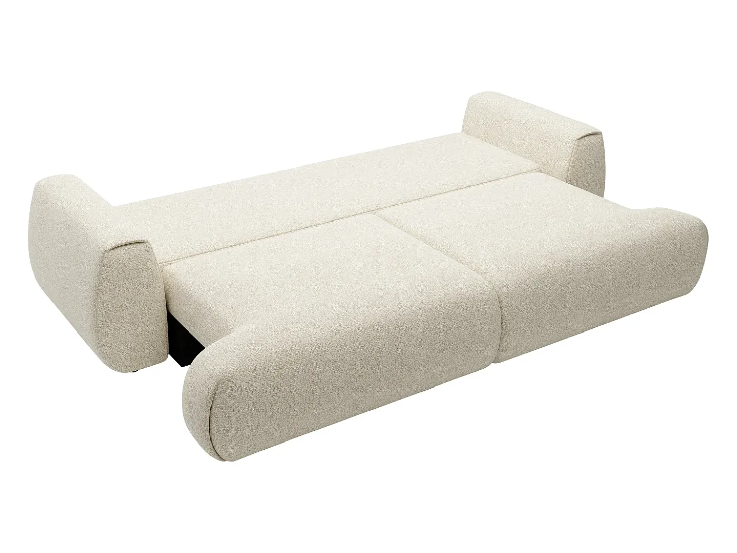 Sofá cama de 4 plazas convertible en tela jaspeada beige MONELIA
