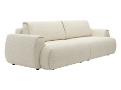 Sofá cama de 4 plazas convertible en tela jaspeada beige MONELIA