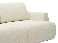 Sofá cama de 4 plazas convertible en tela jaspeada beige MONELIA