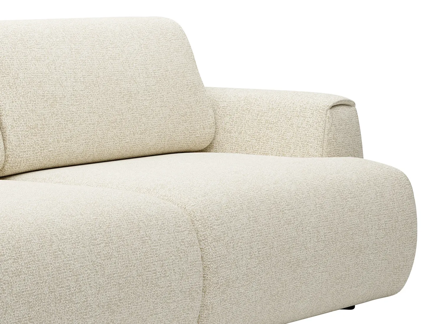 Sofá cama de 4 plazas convertible en tela jaspeada beige MONELIA